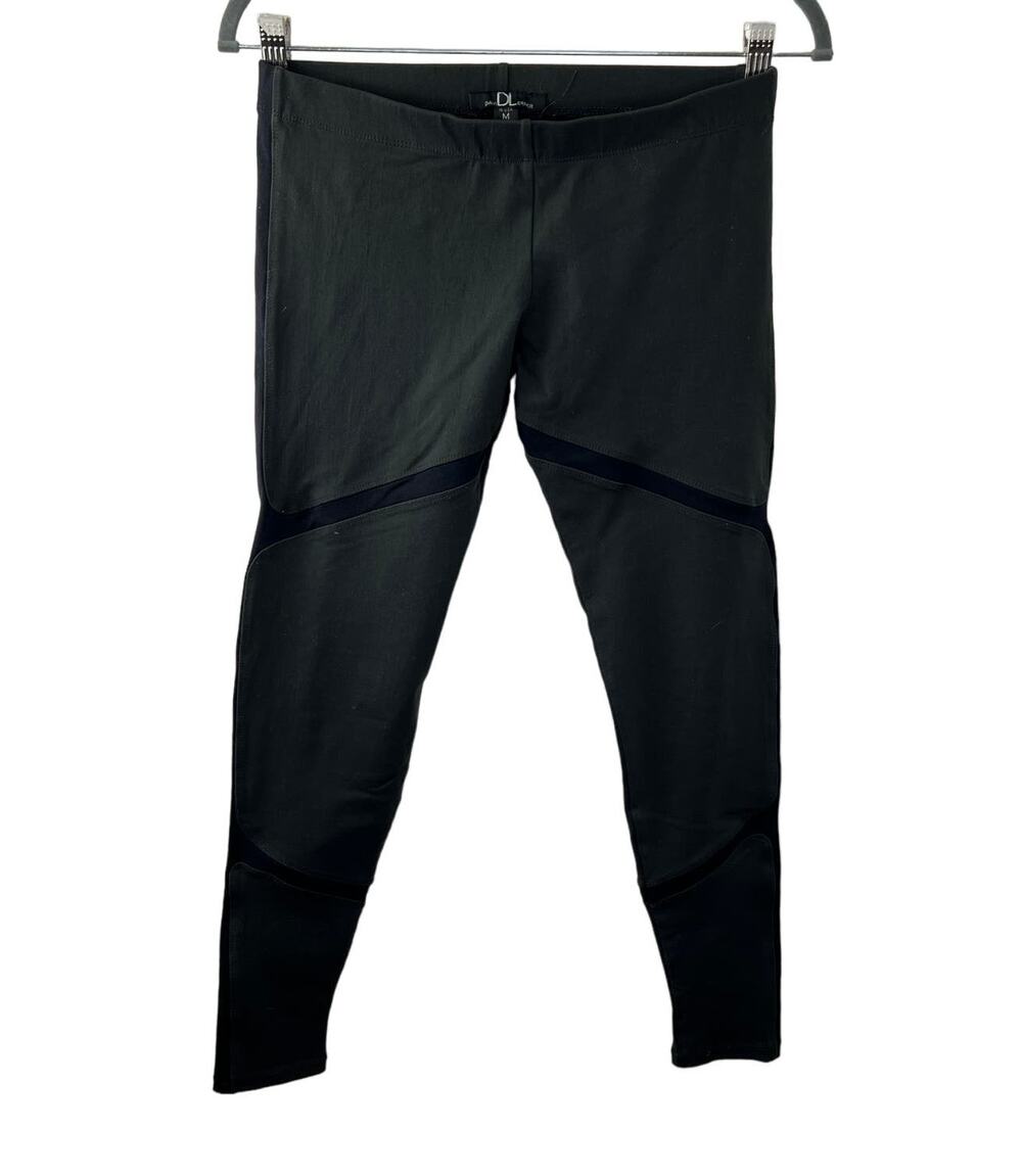 DAVID LERNER Dark Gray Black Low Rise Mesh Inset Activewear Leggings Size M